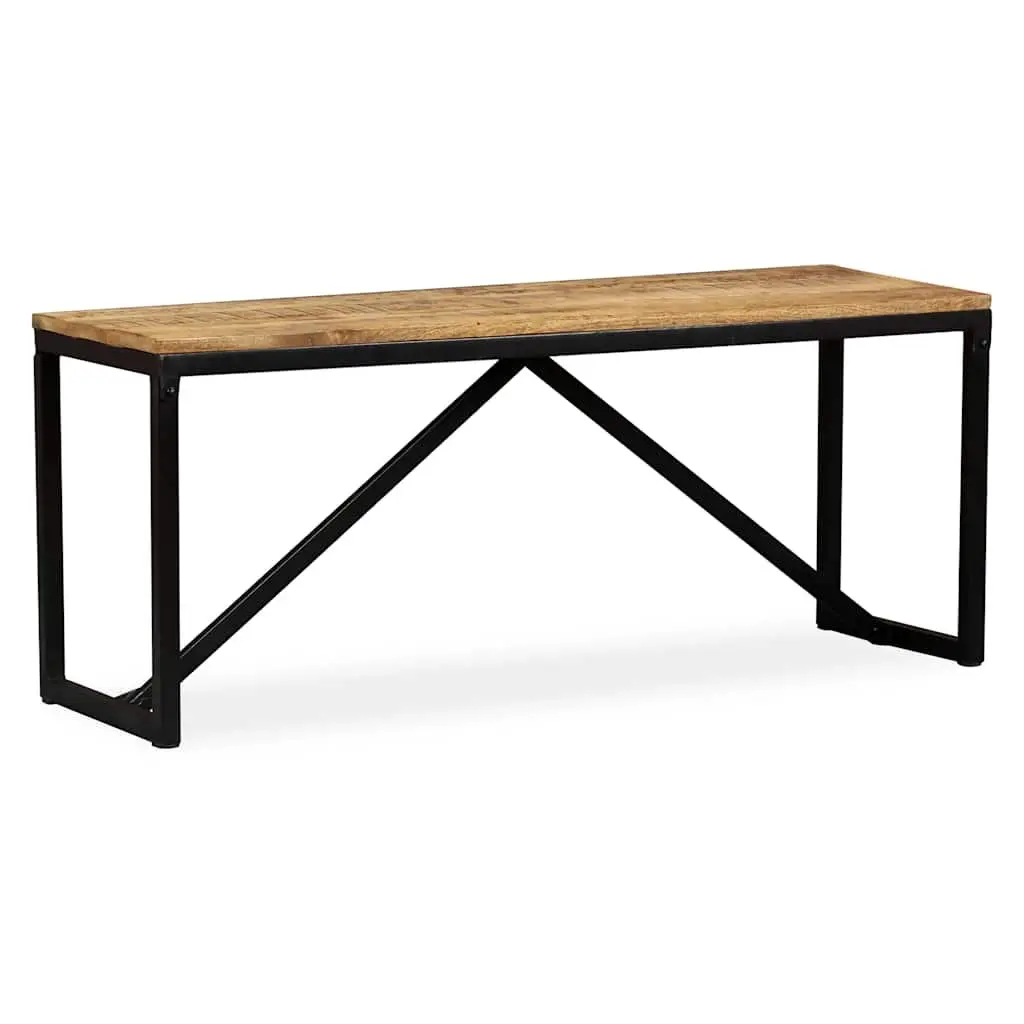 Solid Mango Wood Bench Industrial Hall Storage Entryway Furniture Brown