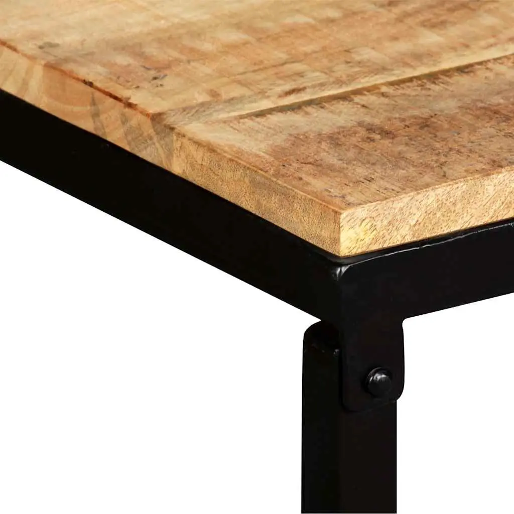 Solid Mango Wood Bench Industrial Hall Storage Entryway Furniture Brown
