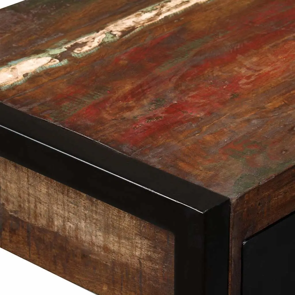 Solid Reclaimed Wood Desk with 2 Drawers for Home Office