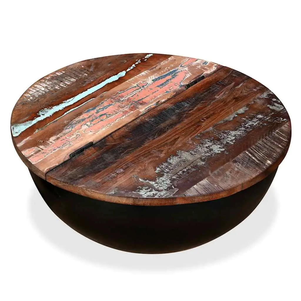 Coffee Table with Concealed Storage and Reclaimed Wood