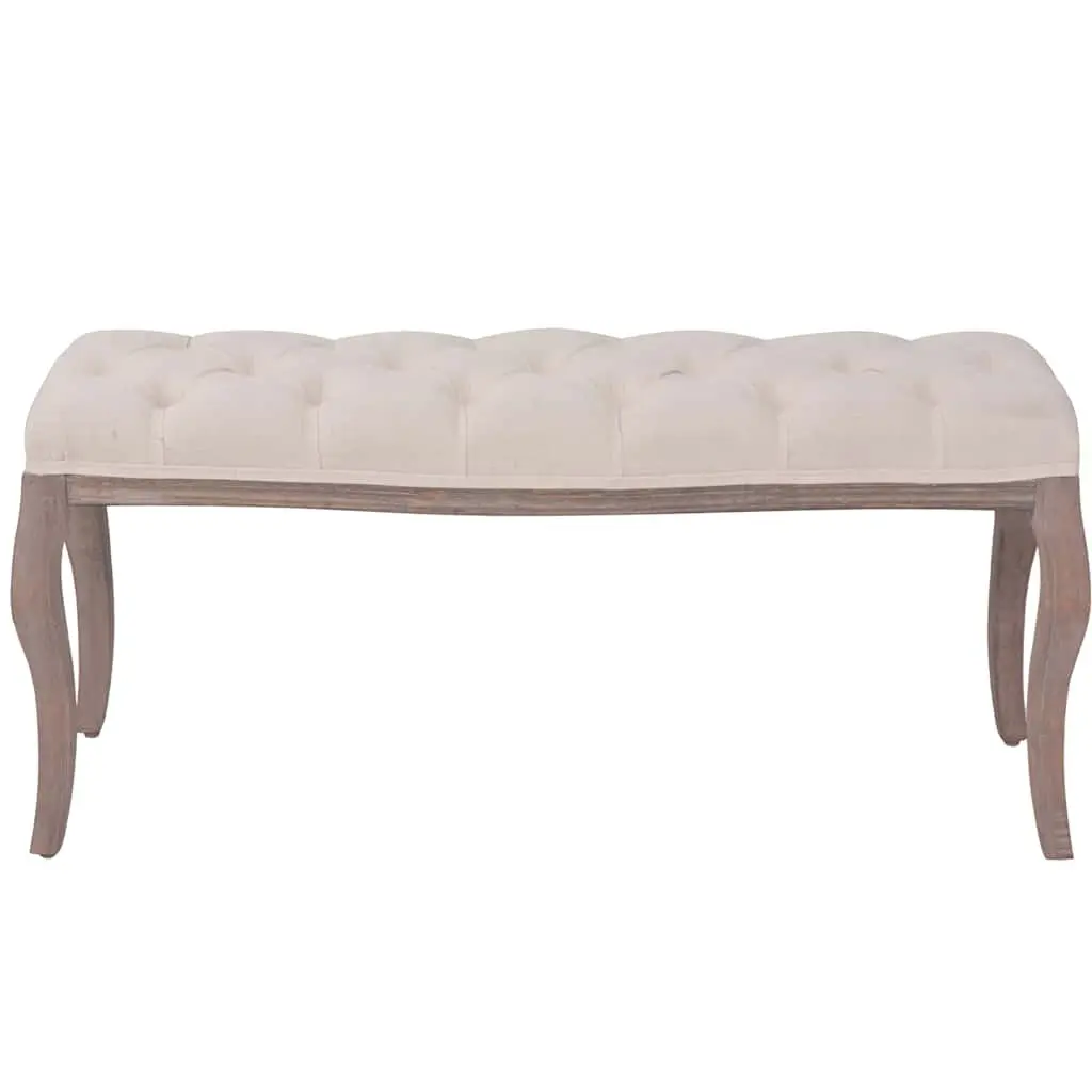 Cream White Padded Storage Bench