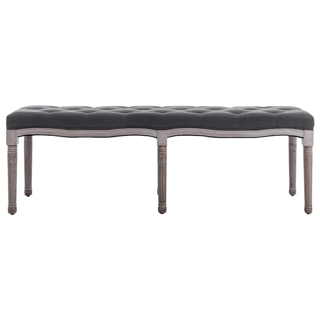 Grey Linen Upholstered Storage Bench for Entryways