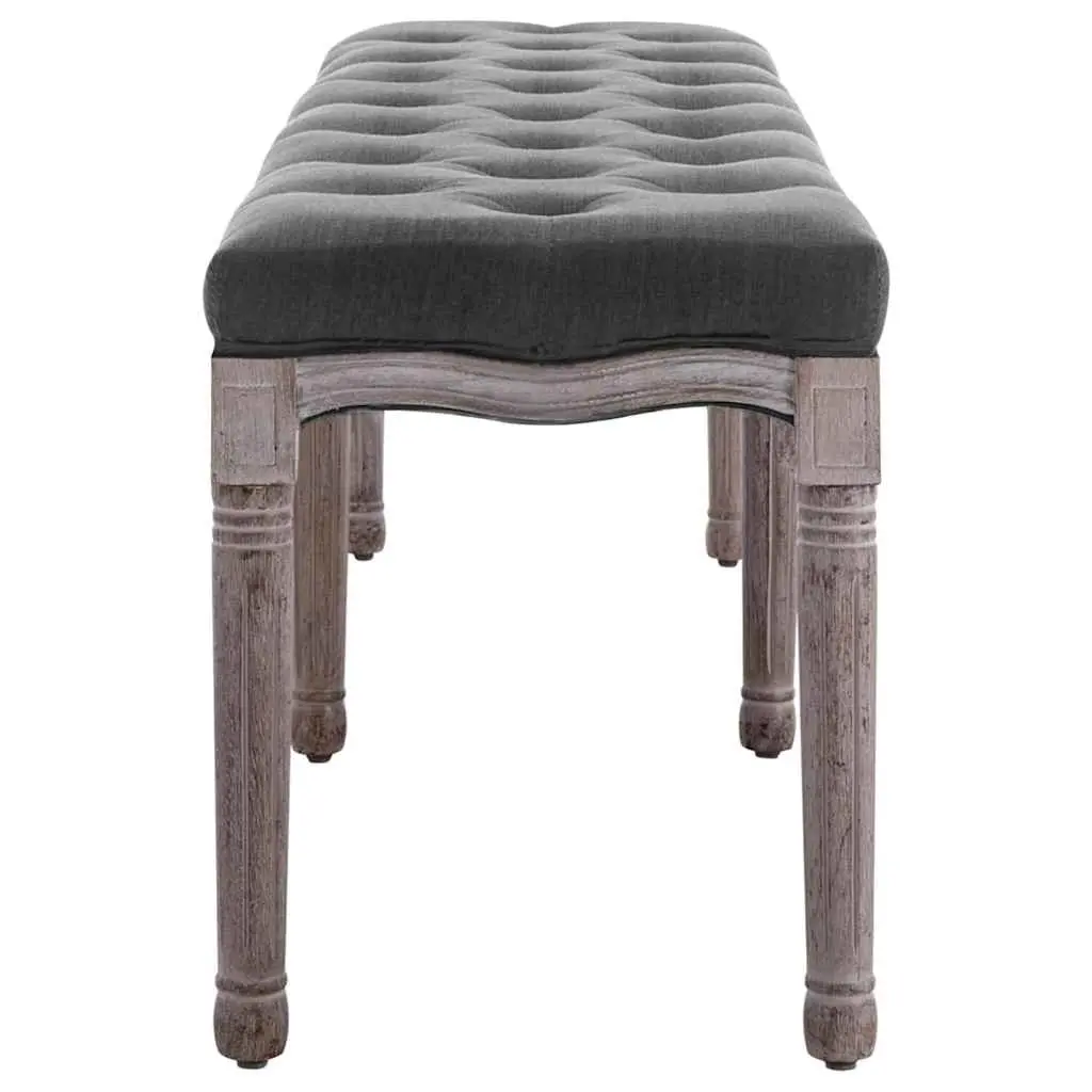 Grey Linen Upholstered Storage Bench for Entryways