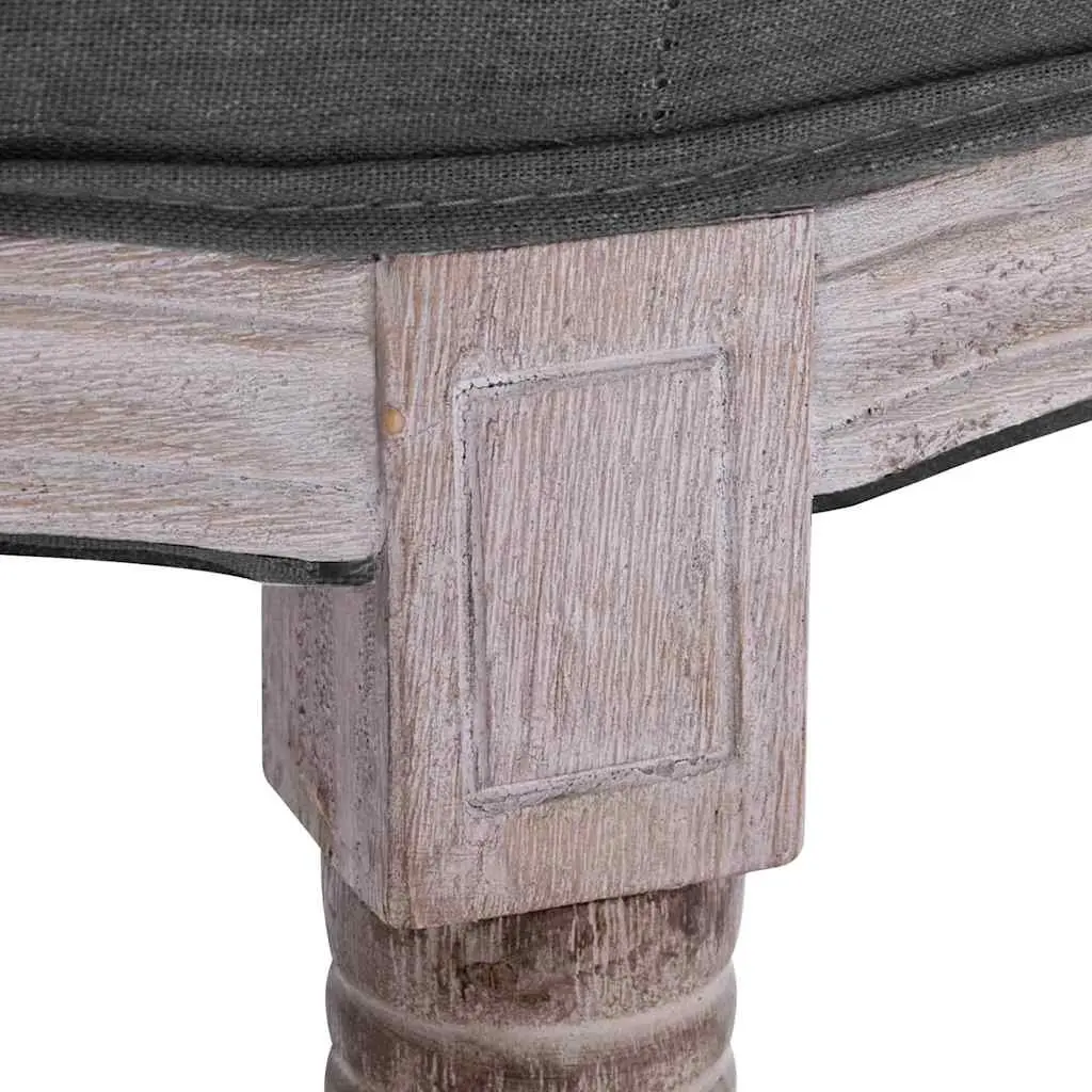 Grey Linen Upholstered Storage Bench for Entryways