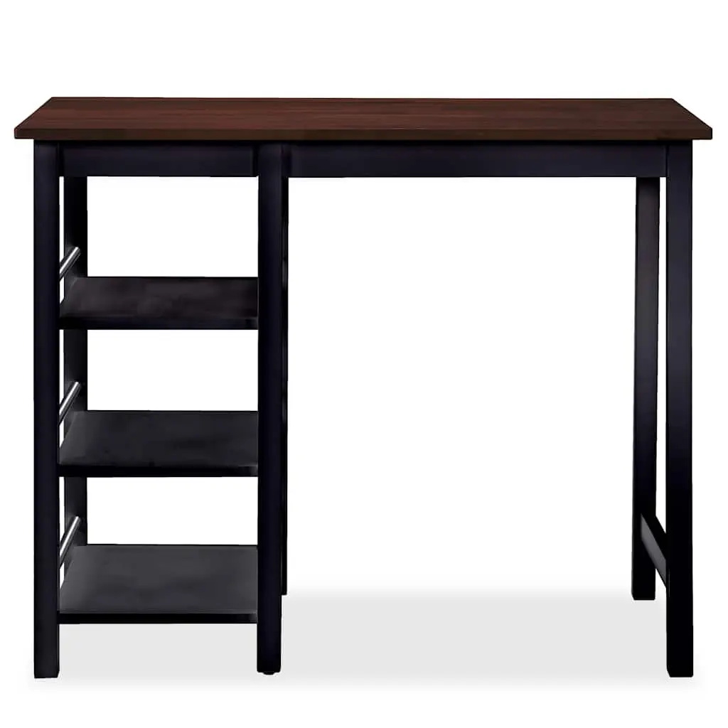 3-Piece Black Bar Set with Table and Stools