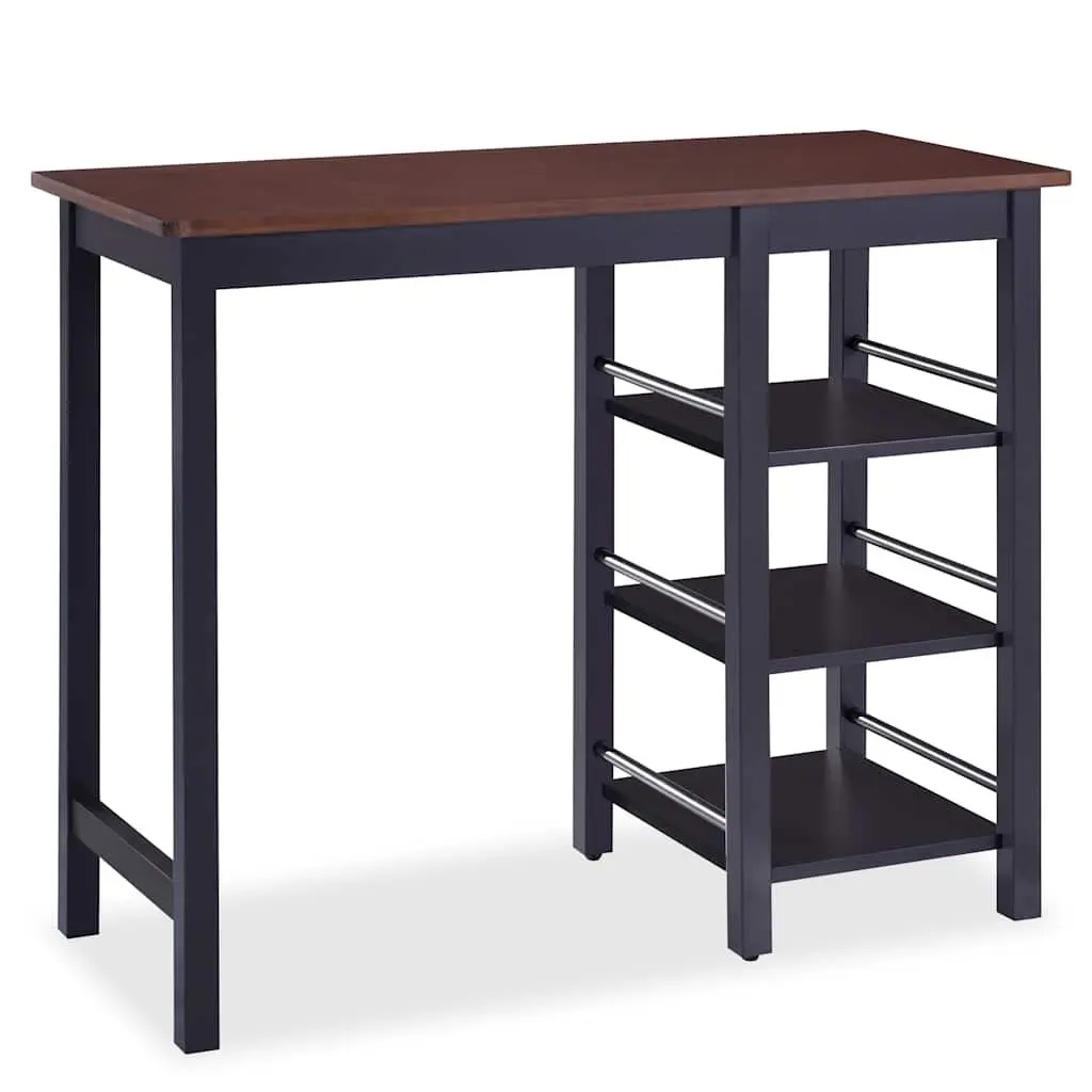 3-Piece Black Bar Set with Table and Stools
