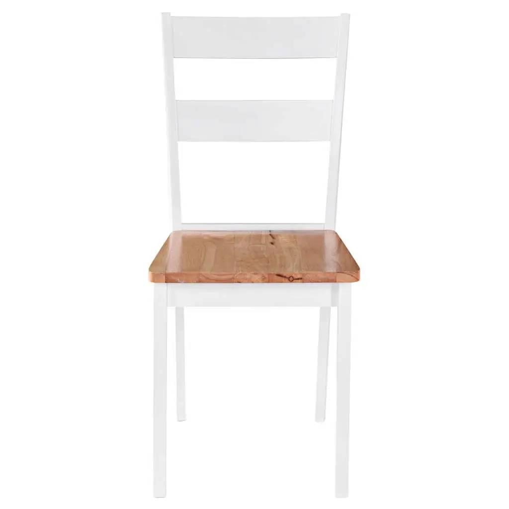 Dining Chairs Classic White Rubberwood 2 Piece Set