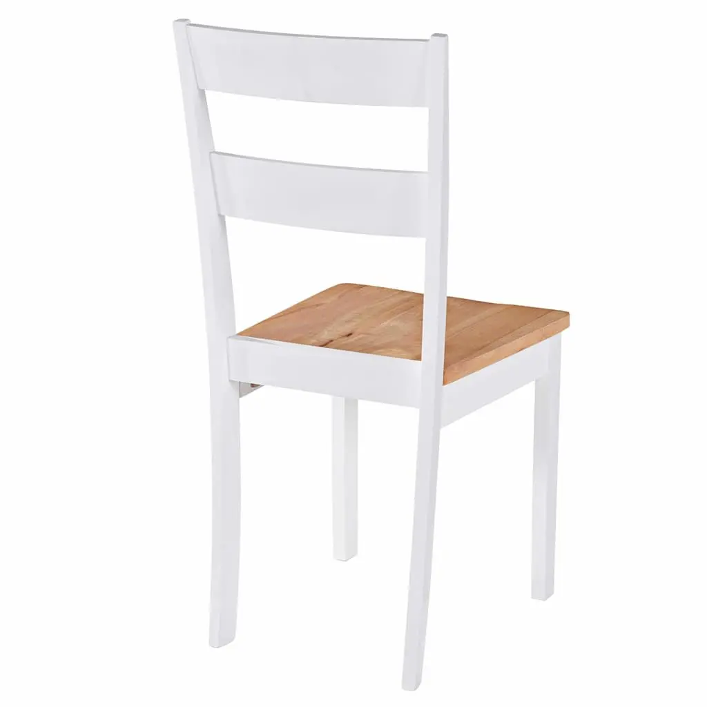Dining Chairs Classic White Rubberwood 2 Piece Set