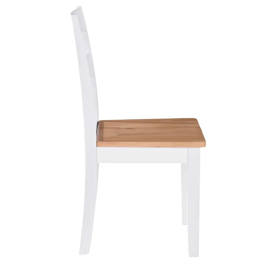 Dining Chairs Classic White Rubberwood 2 Piece Set