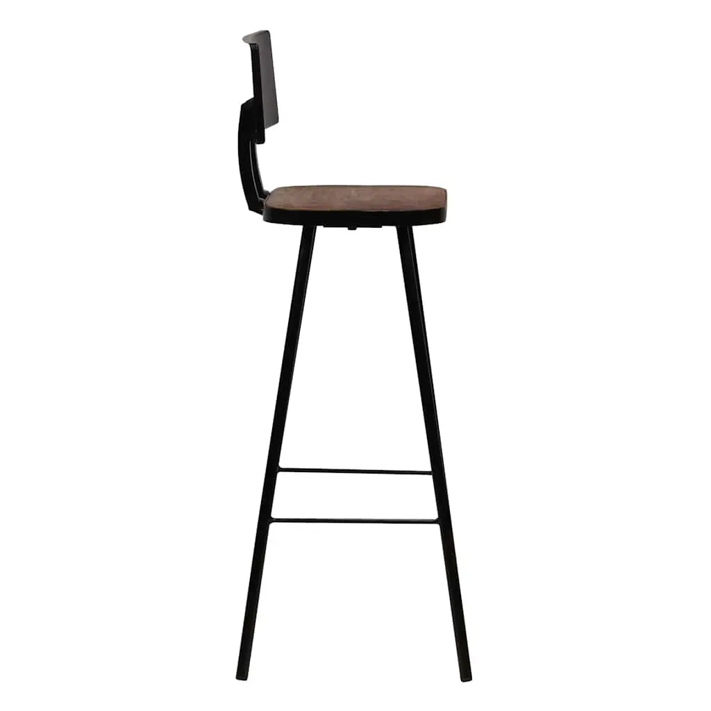 Bar Stools Industrial Antique Style 4 Piece Solid Reclaimed Wood Brown