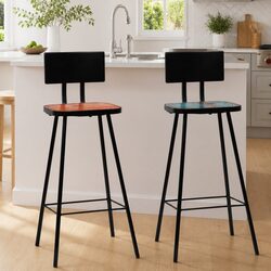Industrial Brown Bar Stools - 2 Pieces of Reclaimed Wood