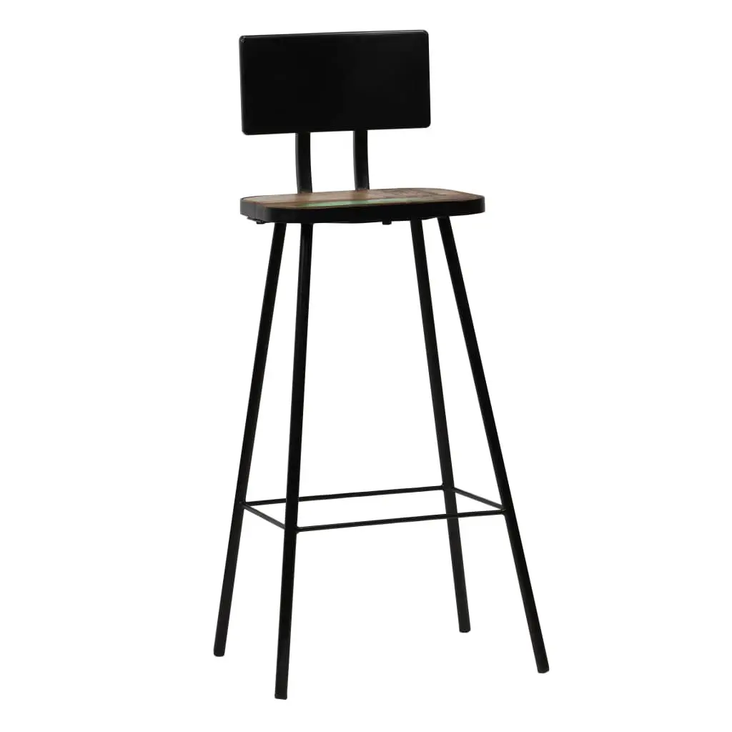 Bar Stools 4 pcs Reclaimed Wood Bar Chairs Kitchen Counter Stools Pub Seating