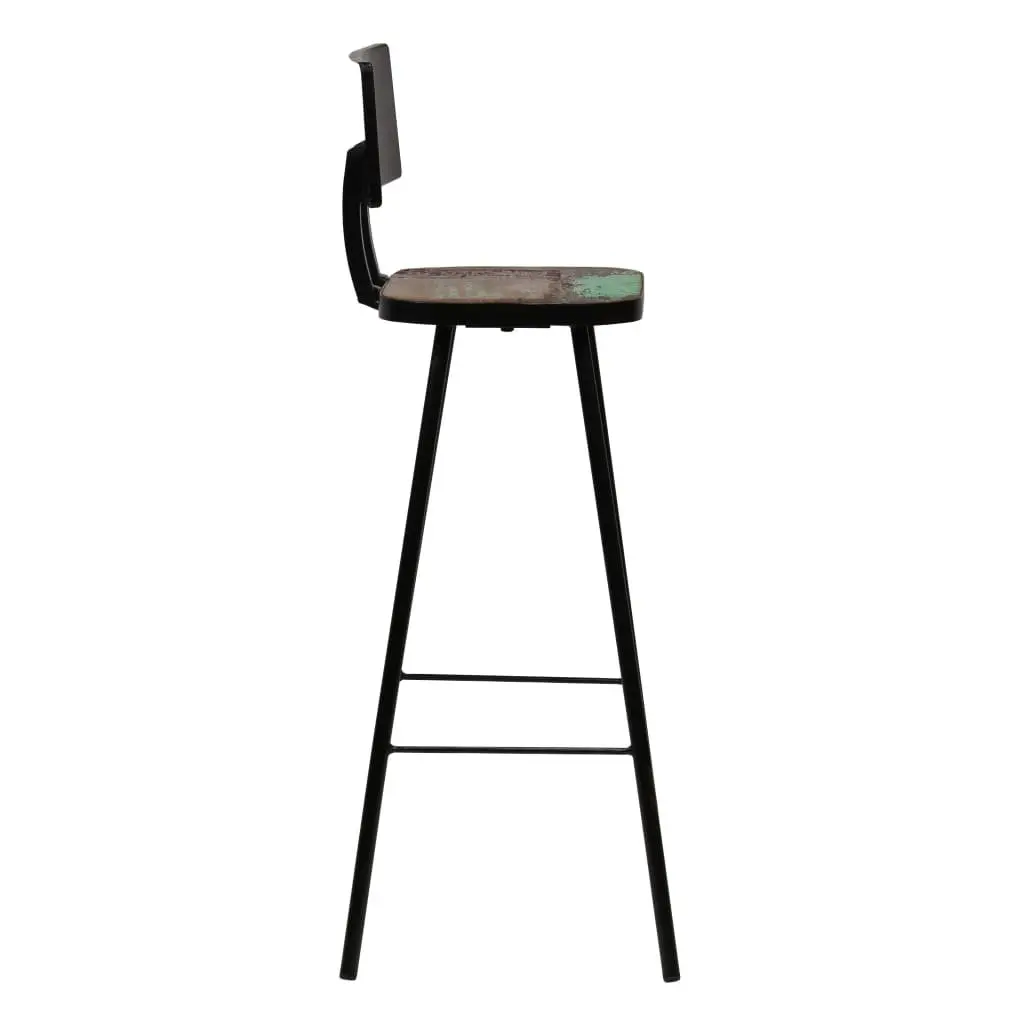Bar Stools 4 pcs Reclaimed Wood Bar Chairs Kitchen Counter Stools Pub Seating