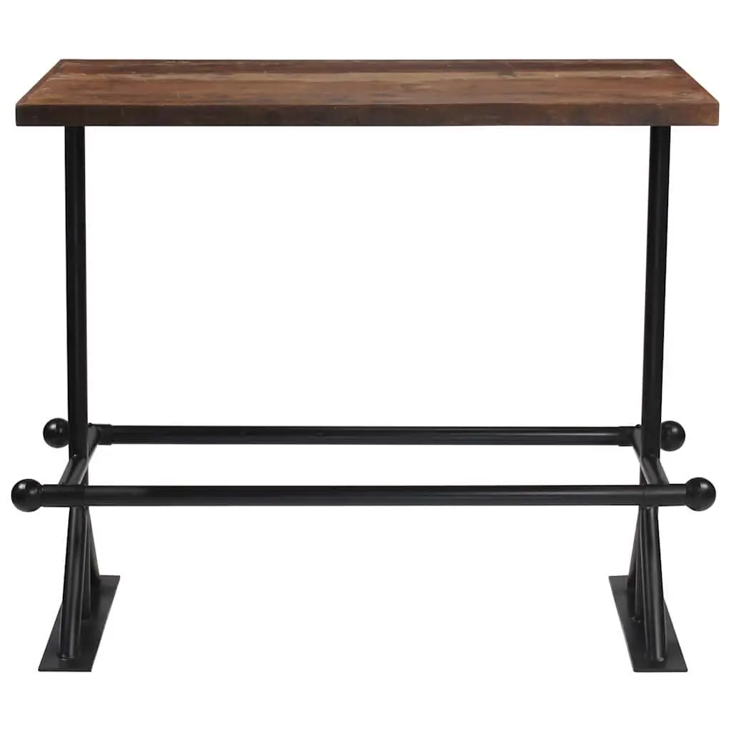Bar Set Industrial Style 5 Piece Brown Reclaimed Wood Table Chairs