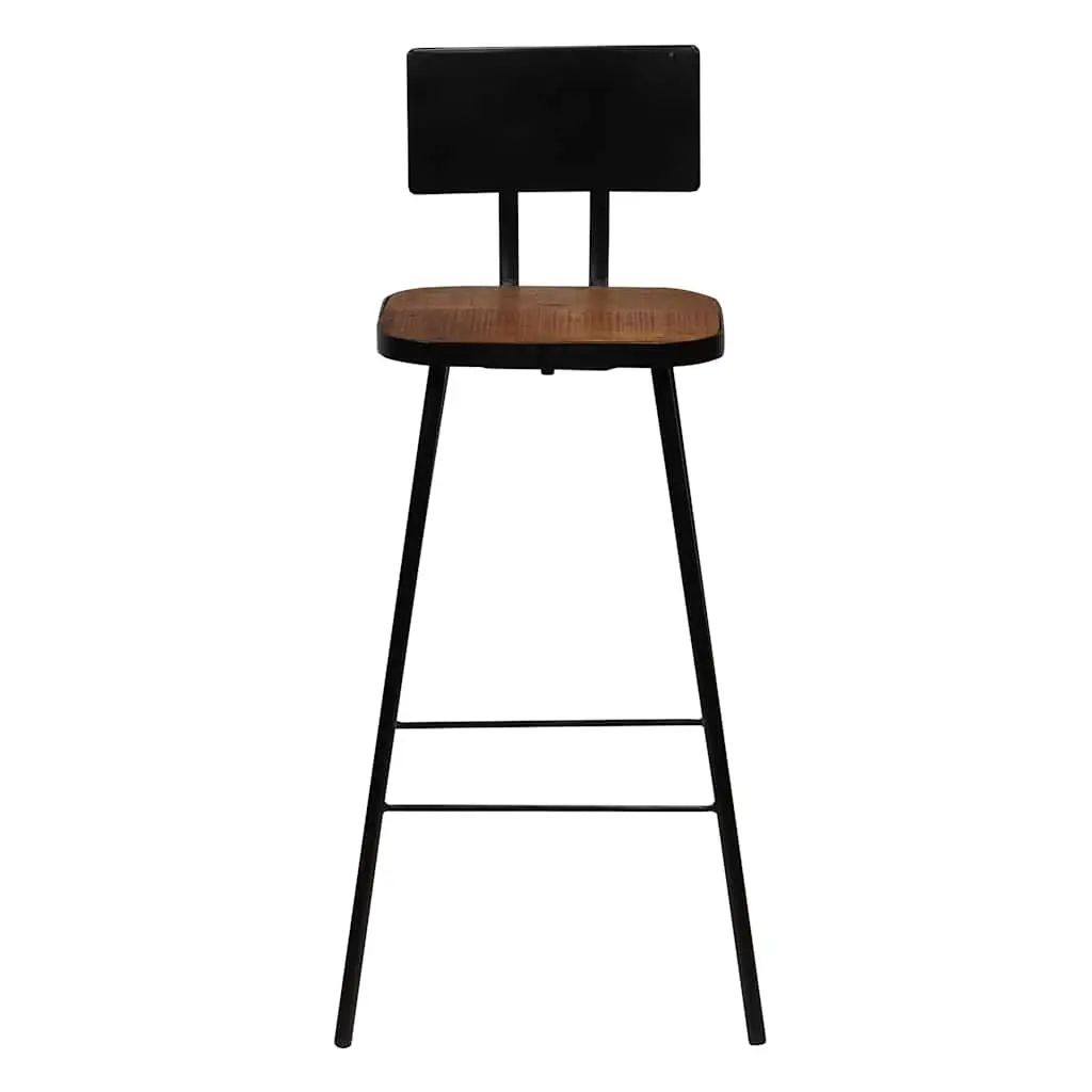 Bar Set Industrial Style 5 Piece Brown Reclaimed Wood Table Chairs
