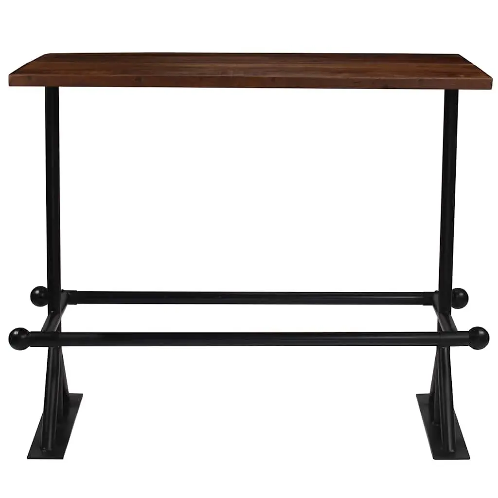 Bar Set Industrial Retro Style 7 Piece Solid Reclaimed Wood Table and Chairs Brown