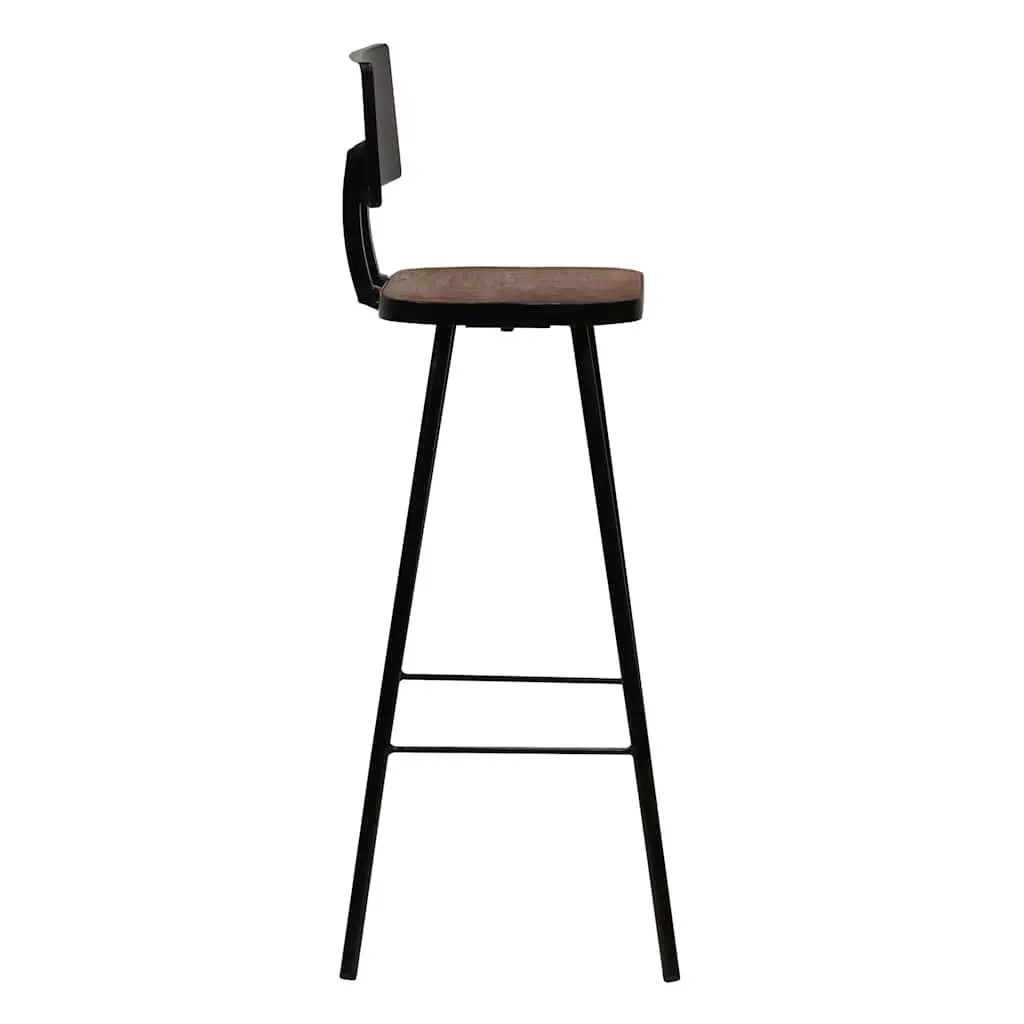 Bar Set Industrial Retro Style 7 Piece Solid Reclaimed Wood Table and Chairs Brown