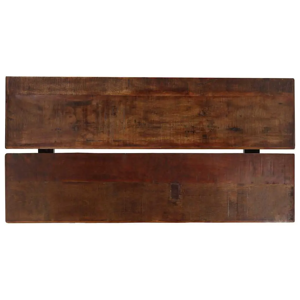 Bar Set Industrial Retro Style 7 Piece Solid Reclaimed Wood Table and Chairs Brown