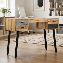Solid Reclaimed Teak Writing Desk 110x50x76 cm