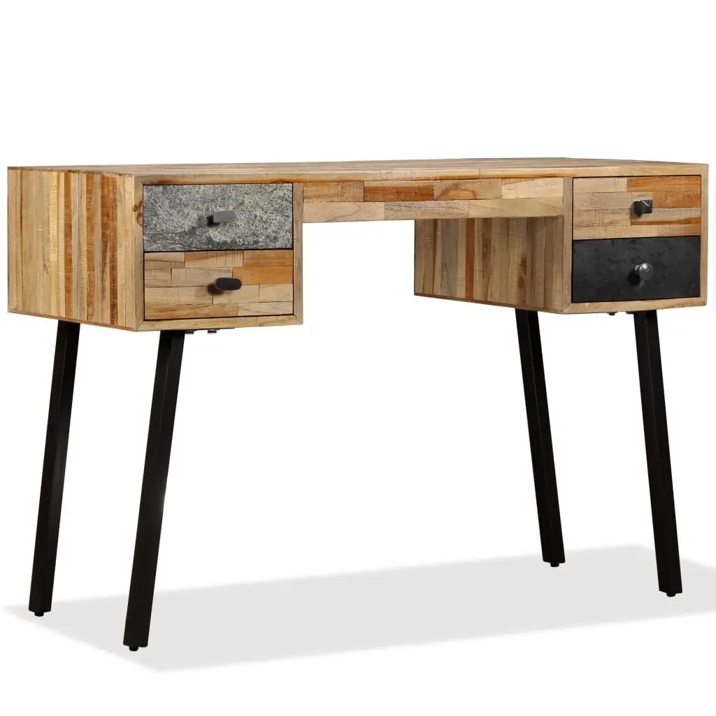 Solid Reclaimed Teak Writing Desk 110x50x76 cm