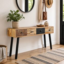 Vintage-Style Console Table in Reclaimed Teak
