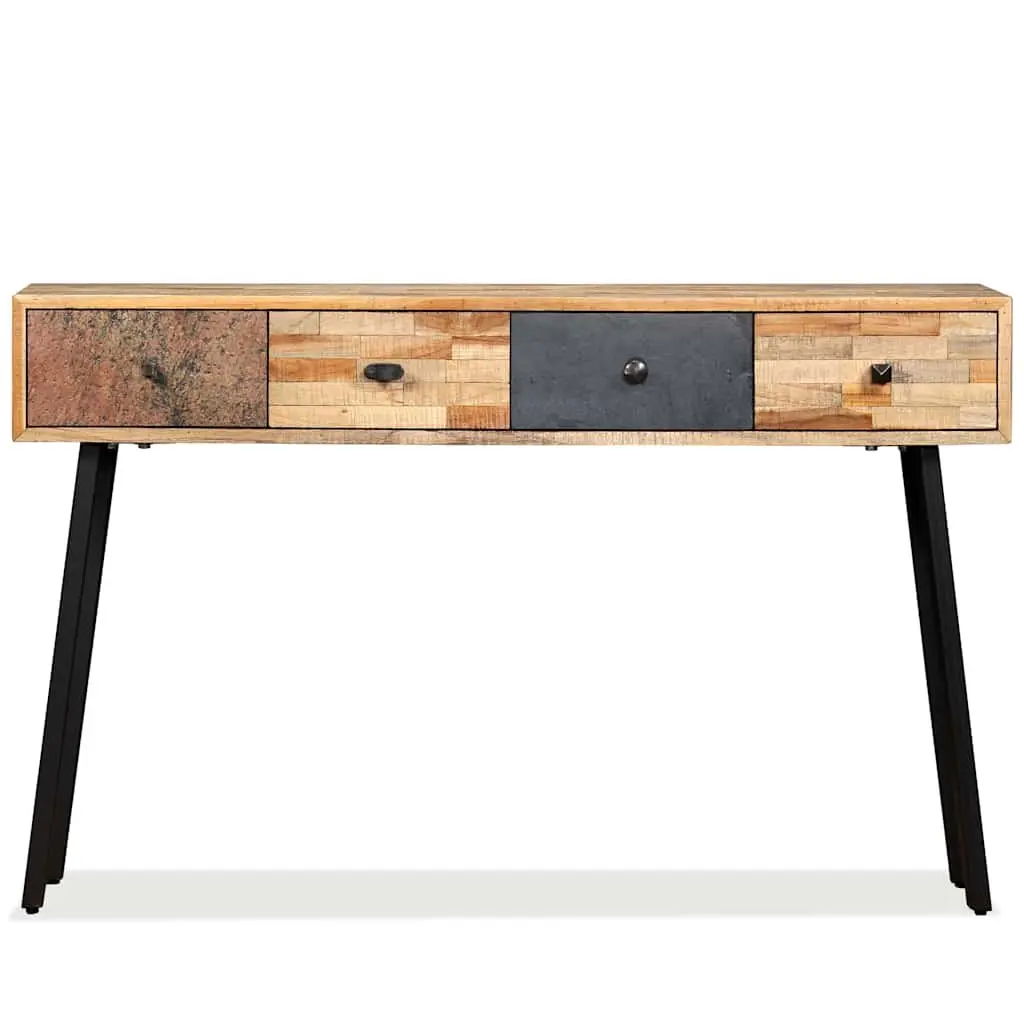 Console Table Vintage 120x30x76cm Solid Reclaimed Teak Accent Side Table with Drawers