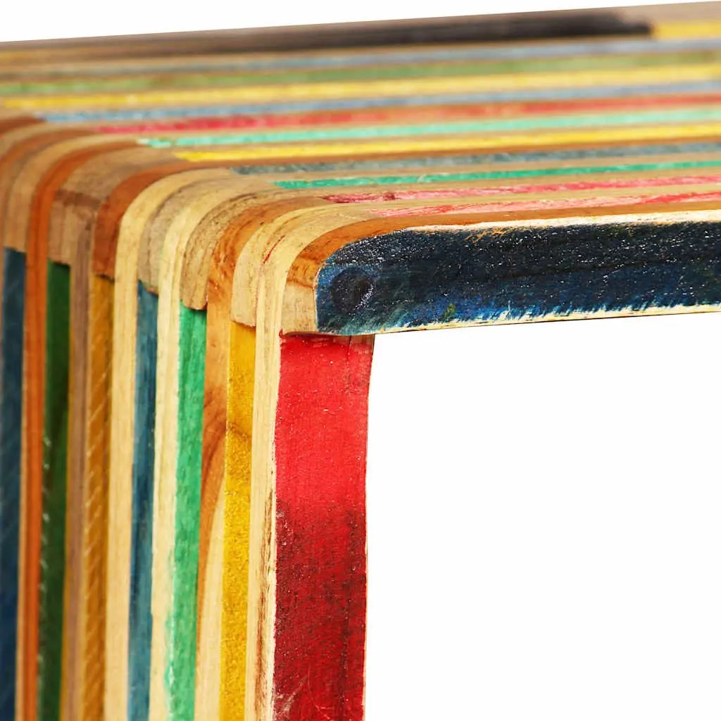 Multicolour Reclaimed Teak Wall Shelf Set of 3