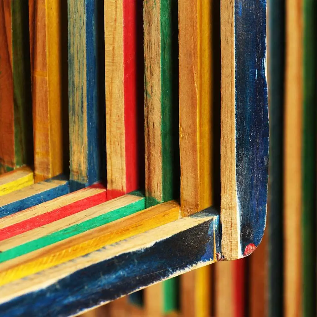 Multicolour Reclaimed Teak Wall Shelf Set of 3