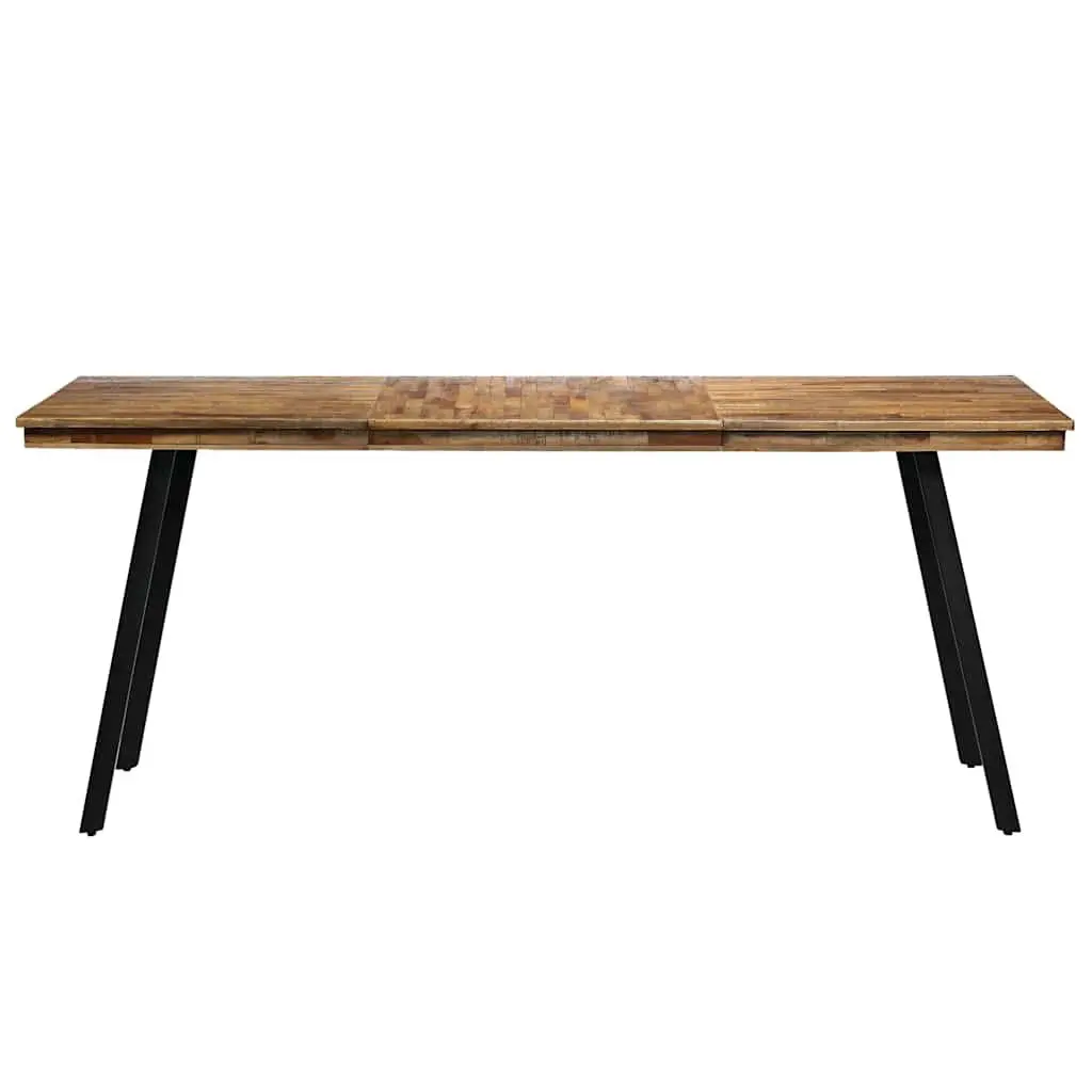 Dining Table Reclaimed Teak Steel Industrial Brown Kitchen Furniture 180x90x76cm