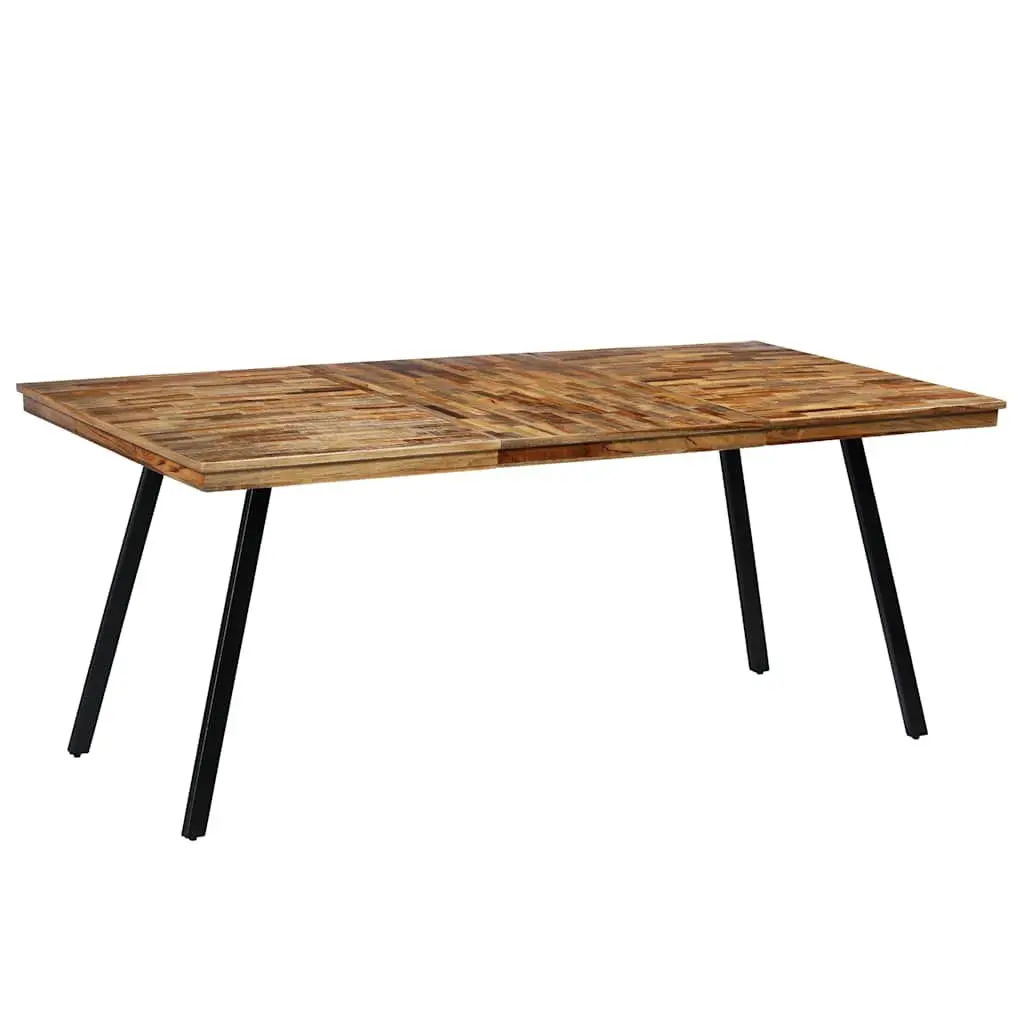 Dining Table Reclaimed Teak Steel Industrial Brown Kitchen Furniture 180x90x76cm