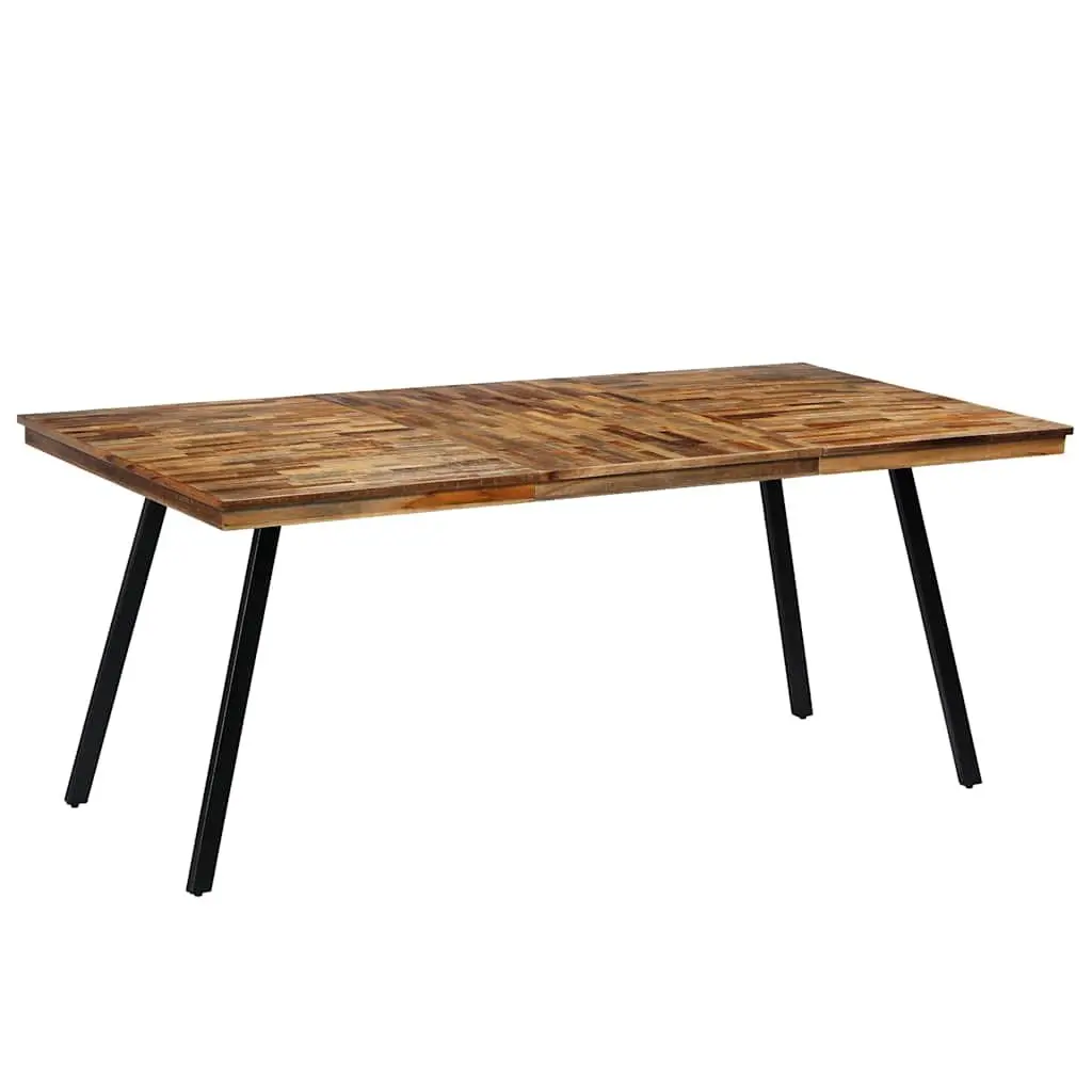Dining Table Reclaimed Teak Steel Industrial Brown Kitchen Furniture 180x90x76cm