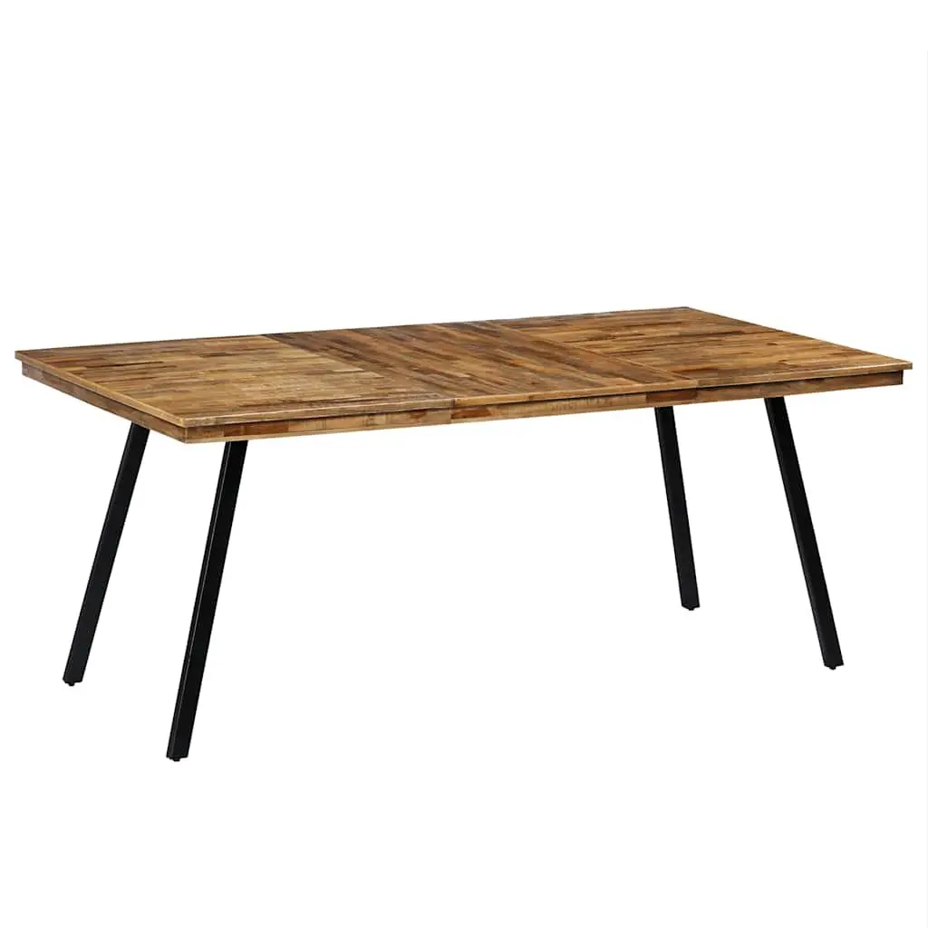 Dining Table Reclaimed Teak Steel Industrial Brown Kitchen Furniture 180x90x76cm