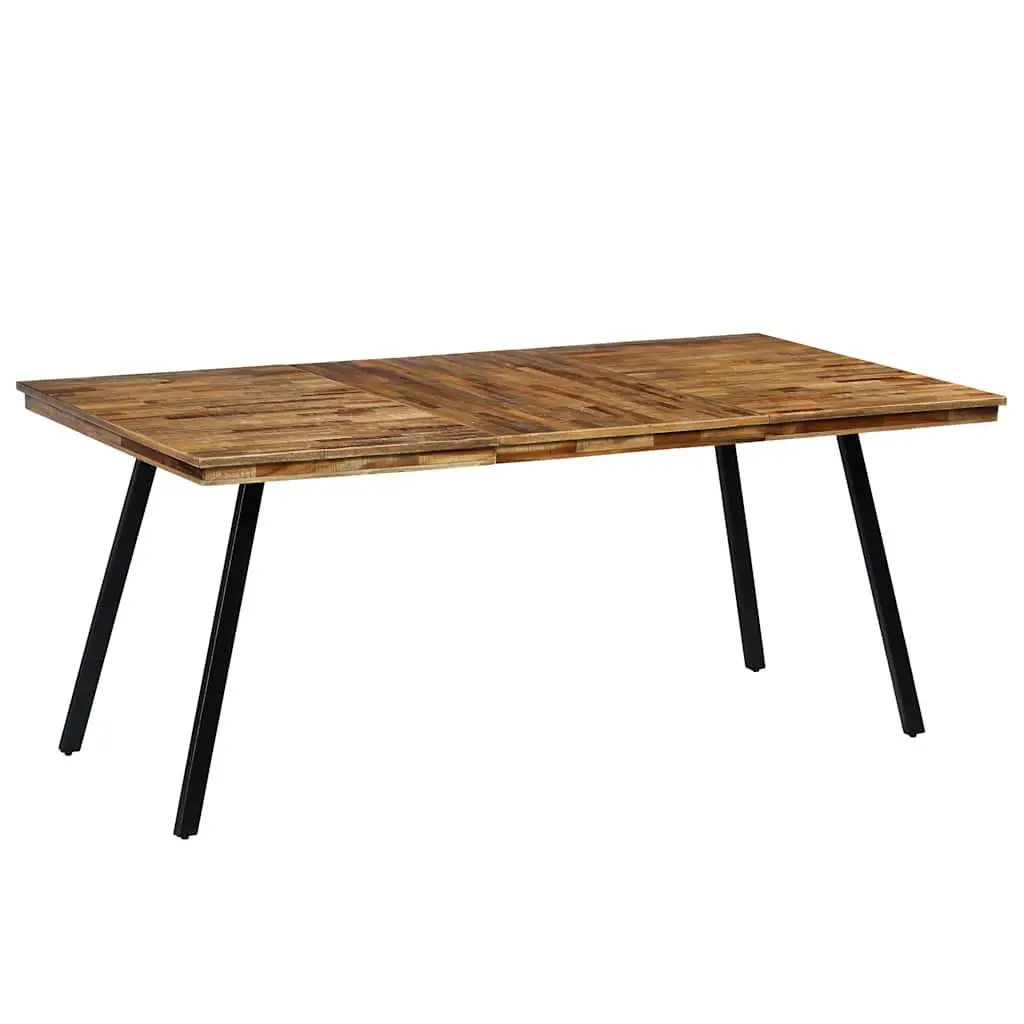 Dining Table Reclaimed Teak Steel Industrial Brown Kitchen Furniture 180x90x76cm