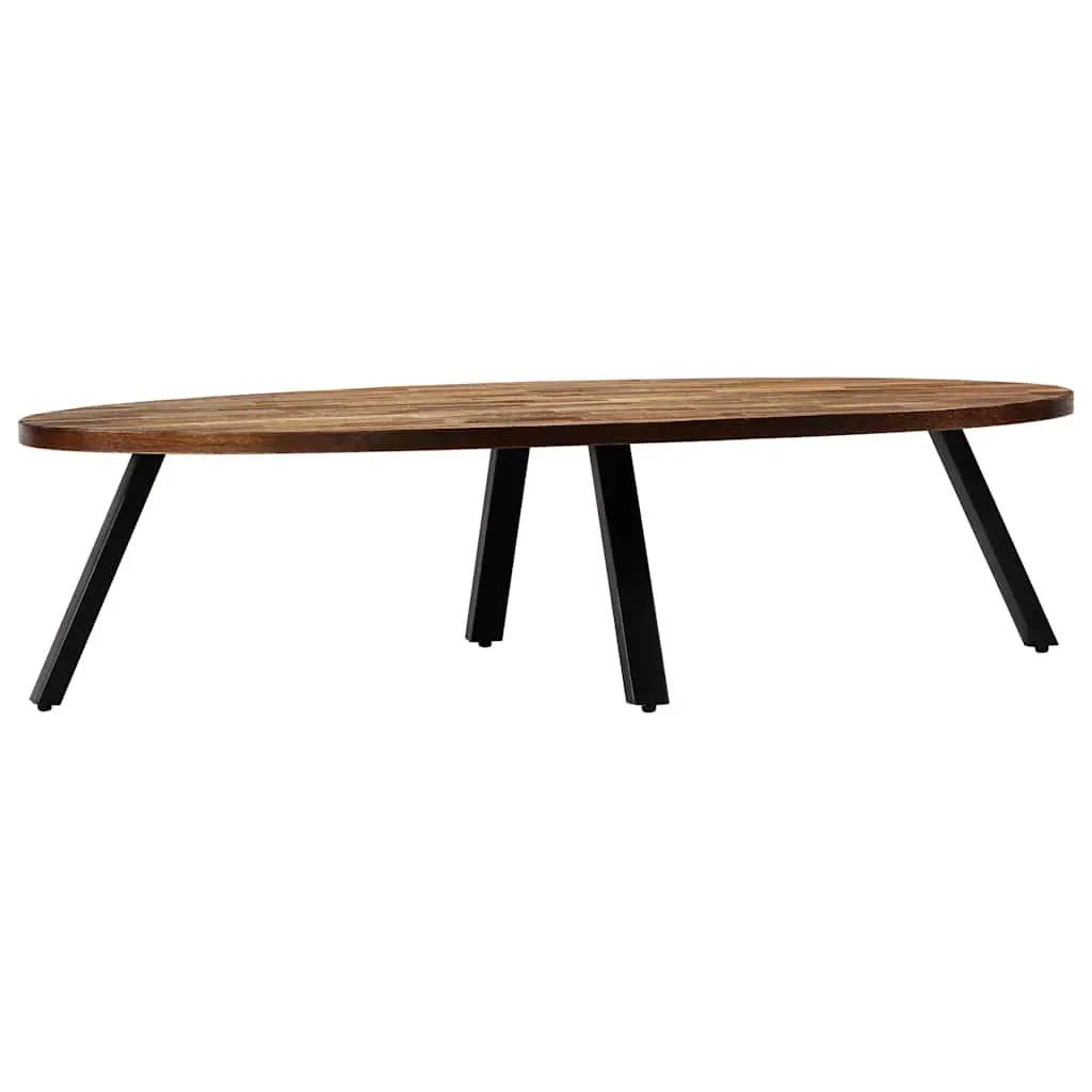 Oval Coffee Table Reclaimed Teak Solid Wooden Living Room Accent Furniture