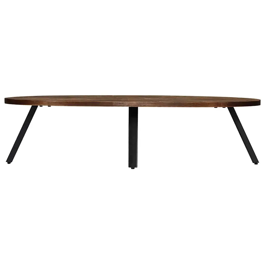 Oval Coffee Table Reclaimed Teak Solid Wooden Living Room Accent Furniture