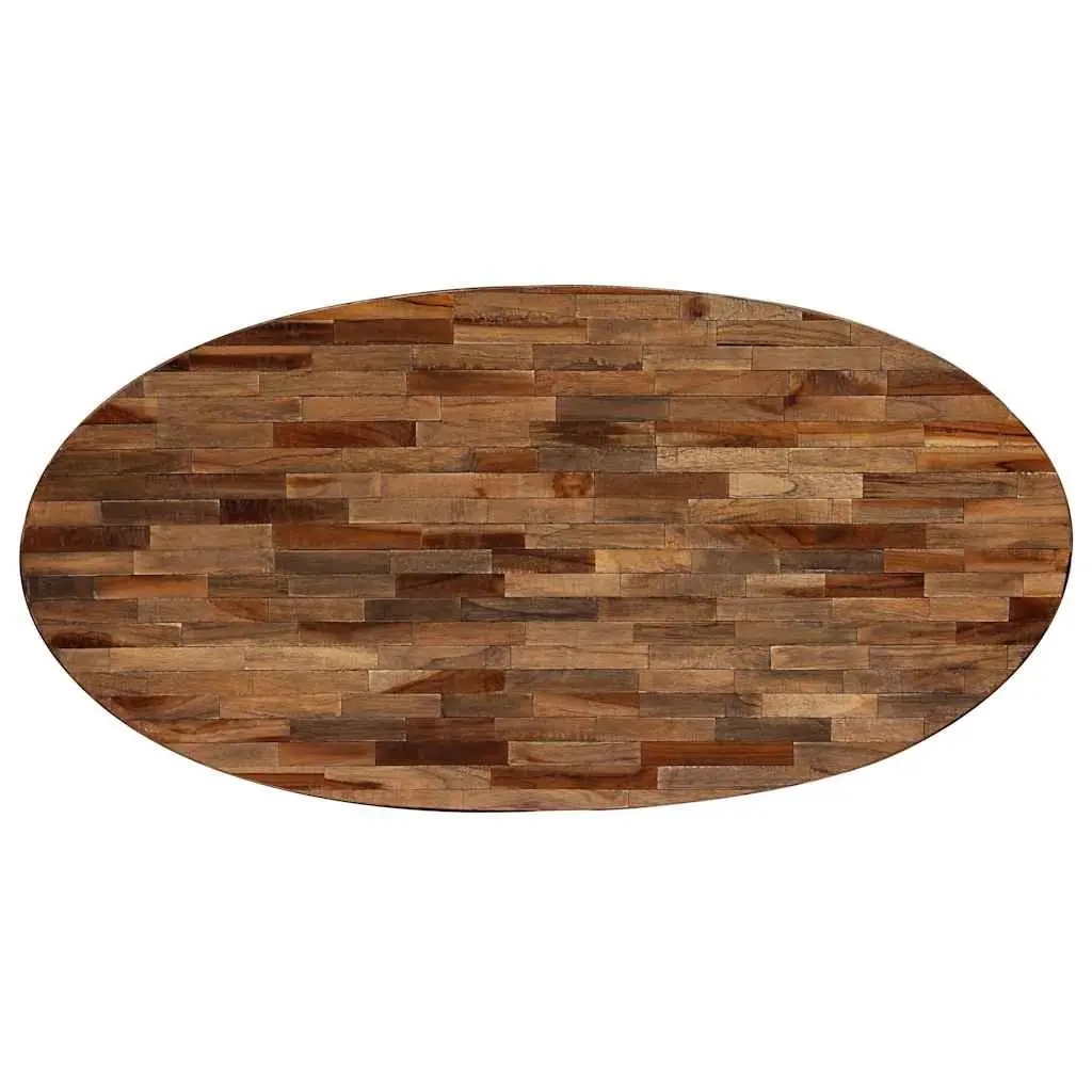 Oval Coffee Table Reclaimed Teak Solid Wooden Living Room Accent Furniture