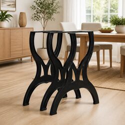 Industrial Cast Iron X-Frame Table Legs – 2 Pcs