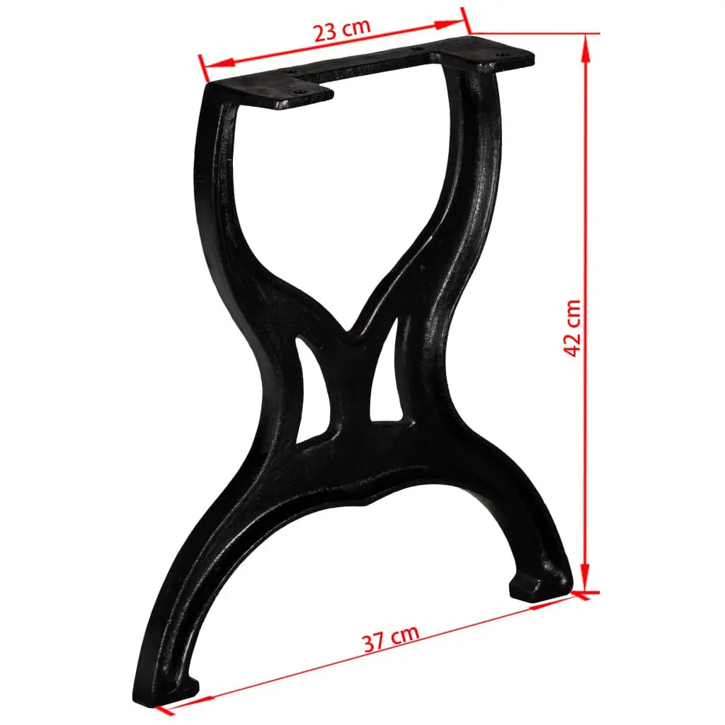 X-Frame Bench Legs Cast Iron Pair Industrial Style Table Support Furniture