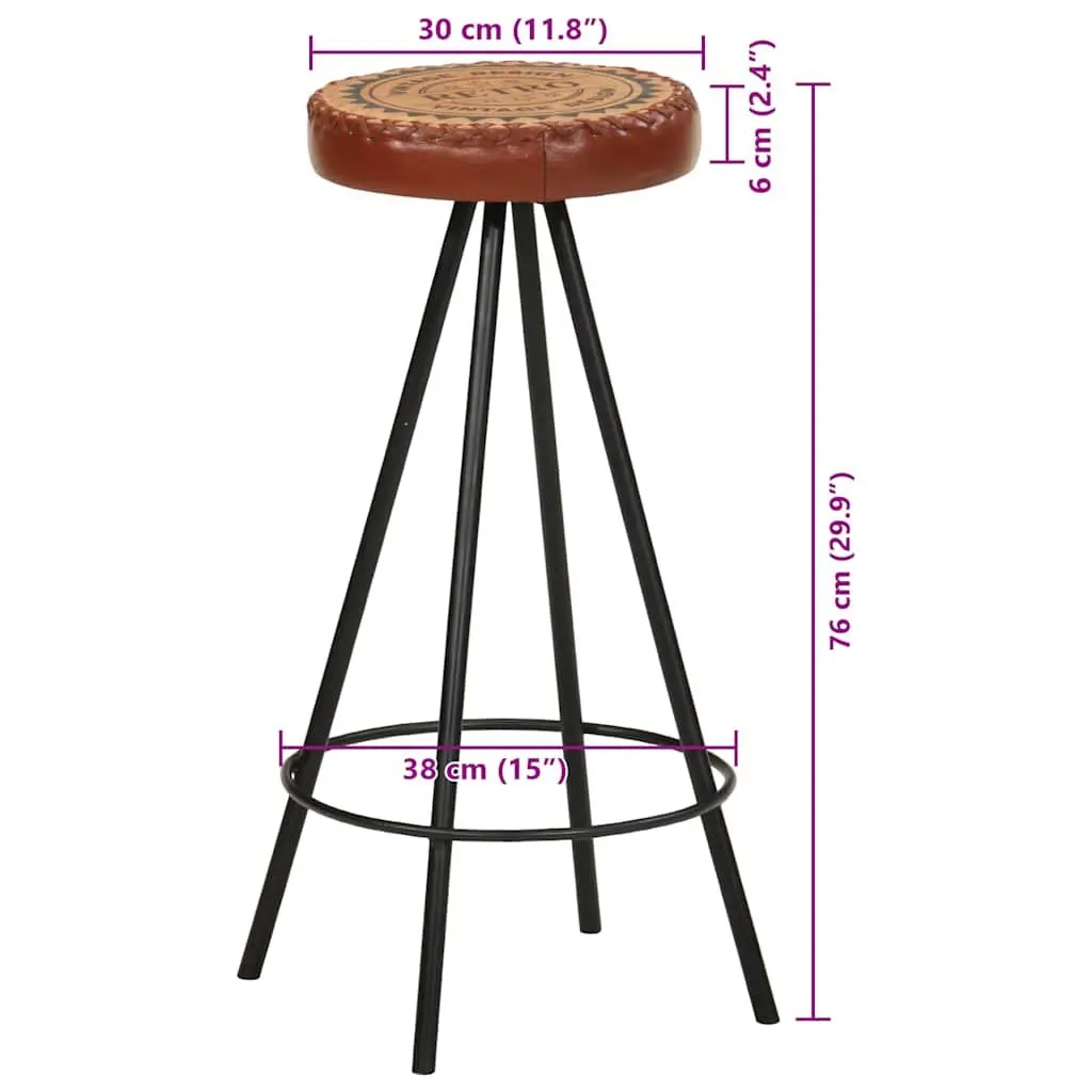 Bar Stools Set of 4 Industrial Style Leather Canvas Upholstered Dining