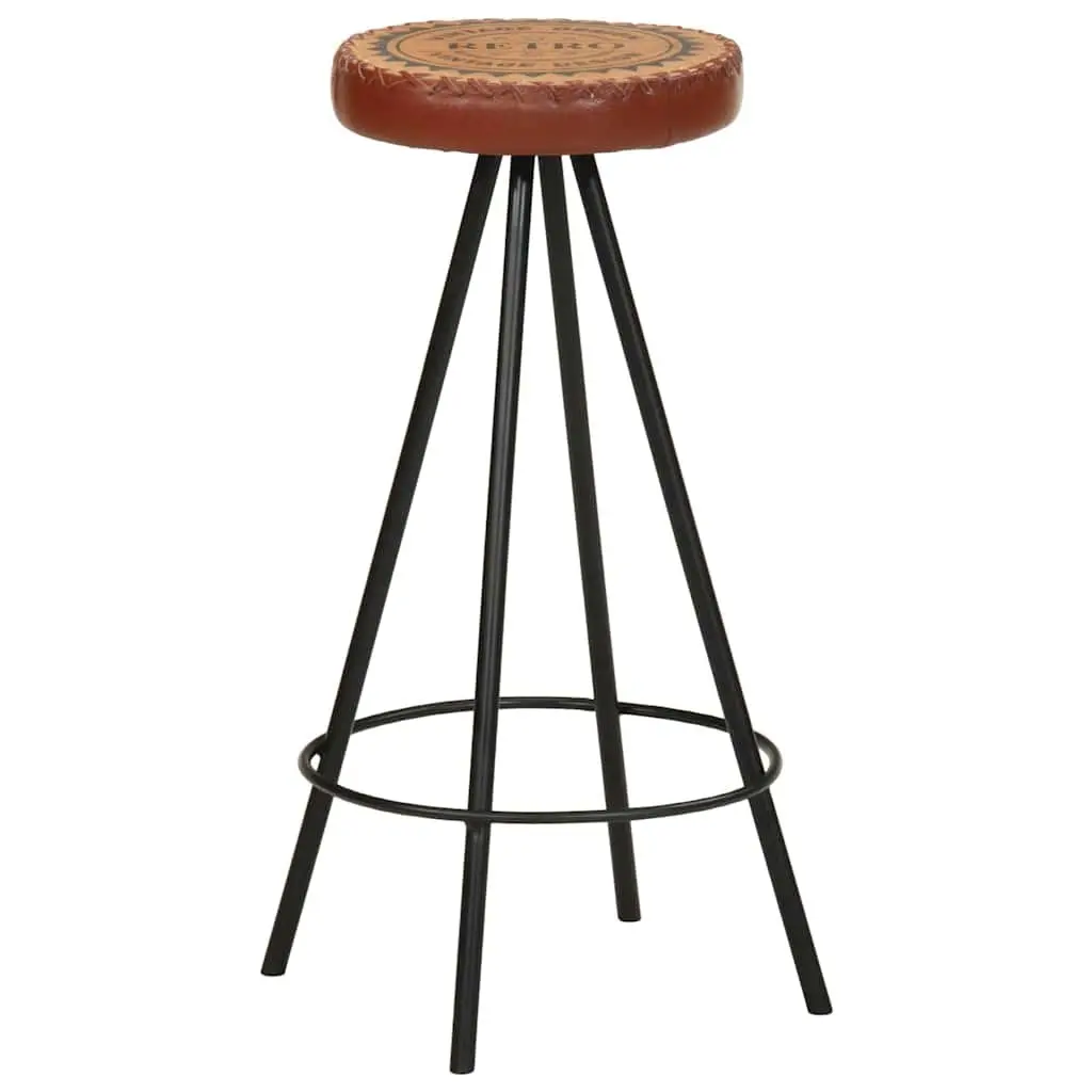 Bar Stools Set of 4 Industrial Style Leather Canvas Upholstered Dining