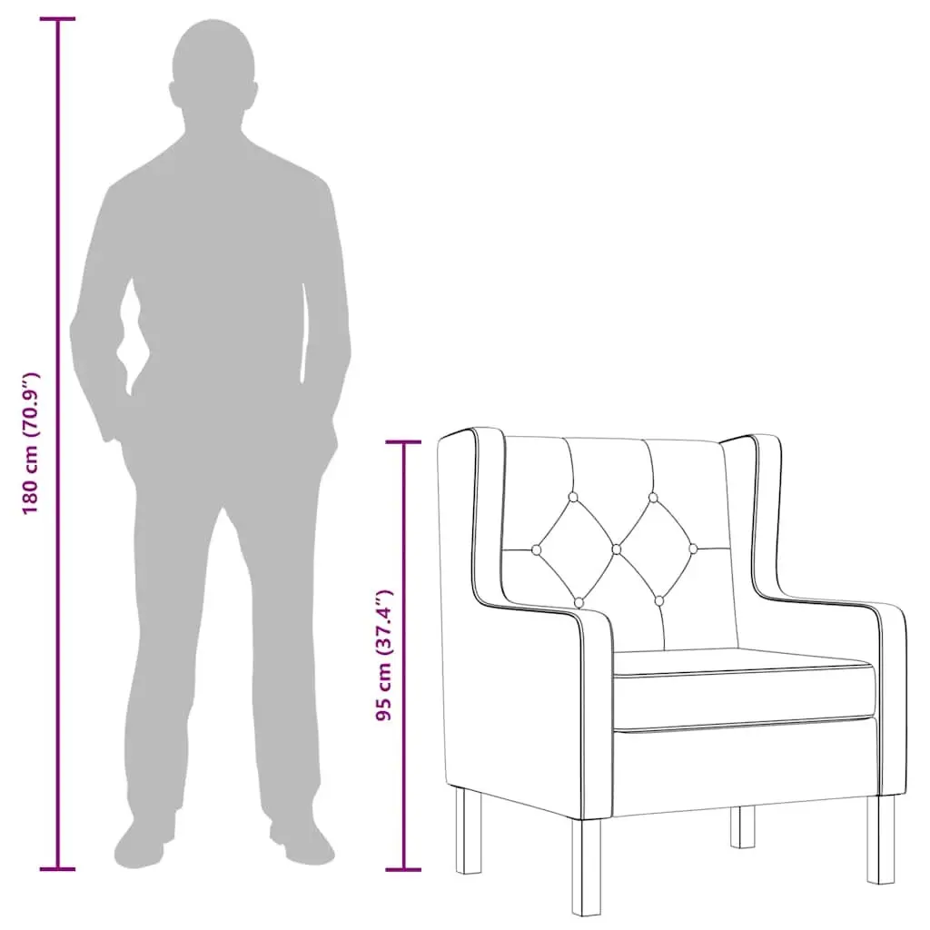 Armchair White Fabric Padded Foam Upholstered Wooden Frame Living Room Seating