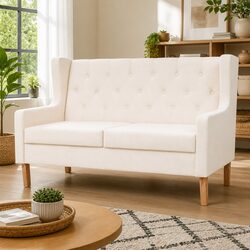 2-Seater Cream White Sofa for Cozy Living Spaces