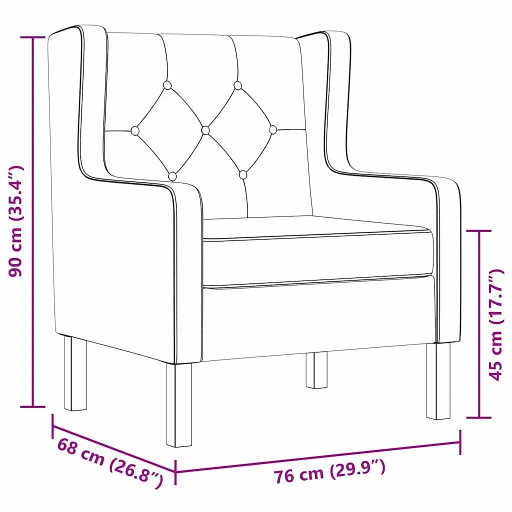 Armchair Grey Upholstered Comfortable Lounge Seating Wooden Frame Easy Assembly