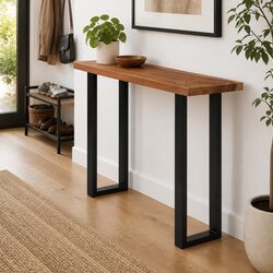 Brown Solid Suar Wood Console Table 110x35x75 cm