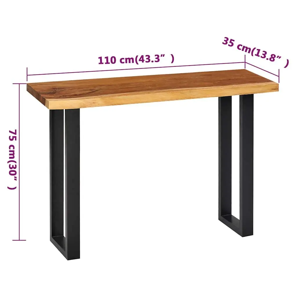 Brown Solid Suar Wood Console Table 110x35x75 cm