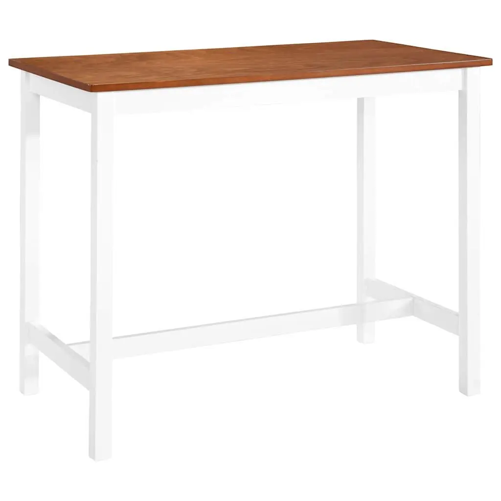 3-Piece Brown Wood Bar Table and Stool Set
