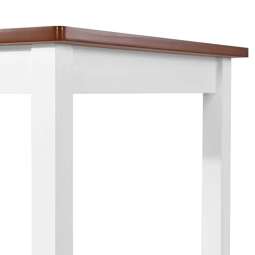 3-Piece Brown Wood Bar Table and Stool Set