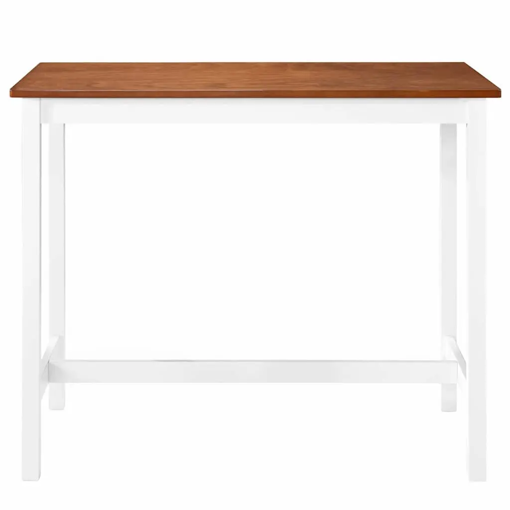 Brown Wood Veneer Bar Table with Solid Legs