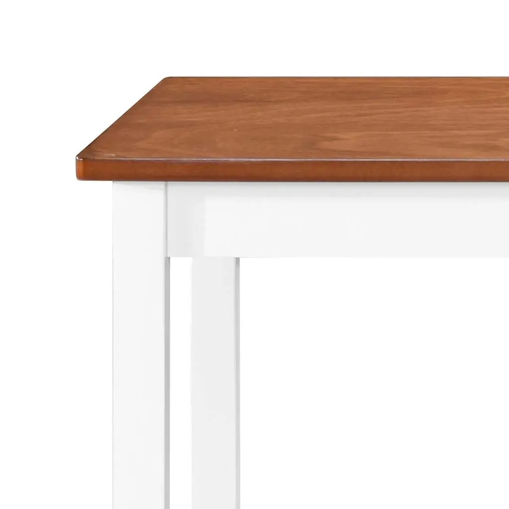 Brown Wood Veneer Bar Table with Solid Legs
