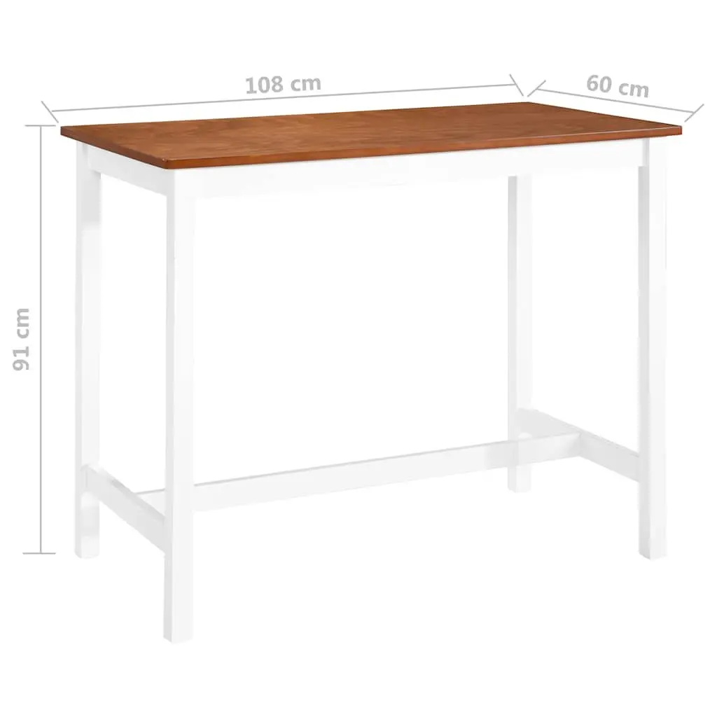 Brown Wood Veneer Bar Table with Solid Legs